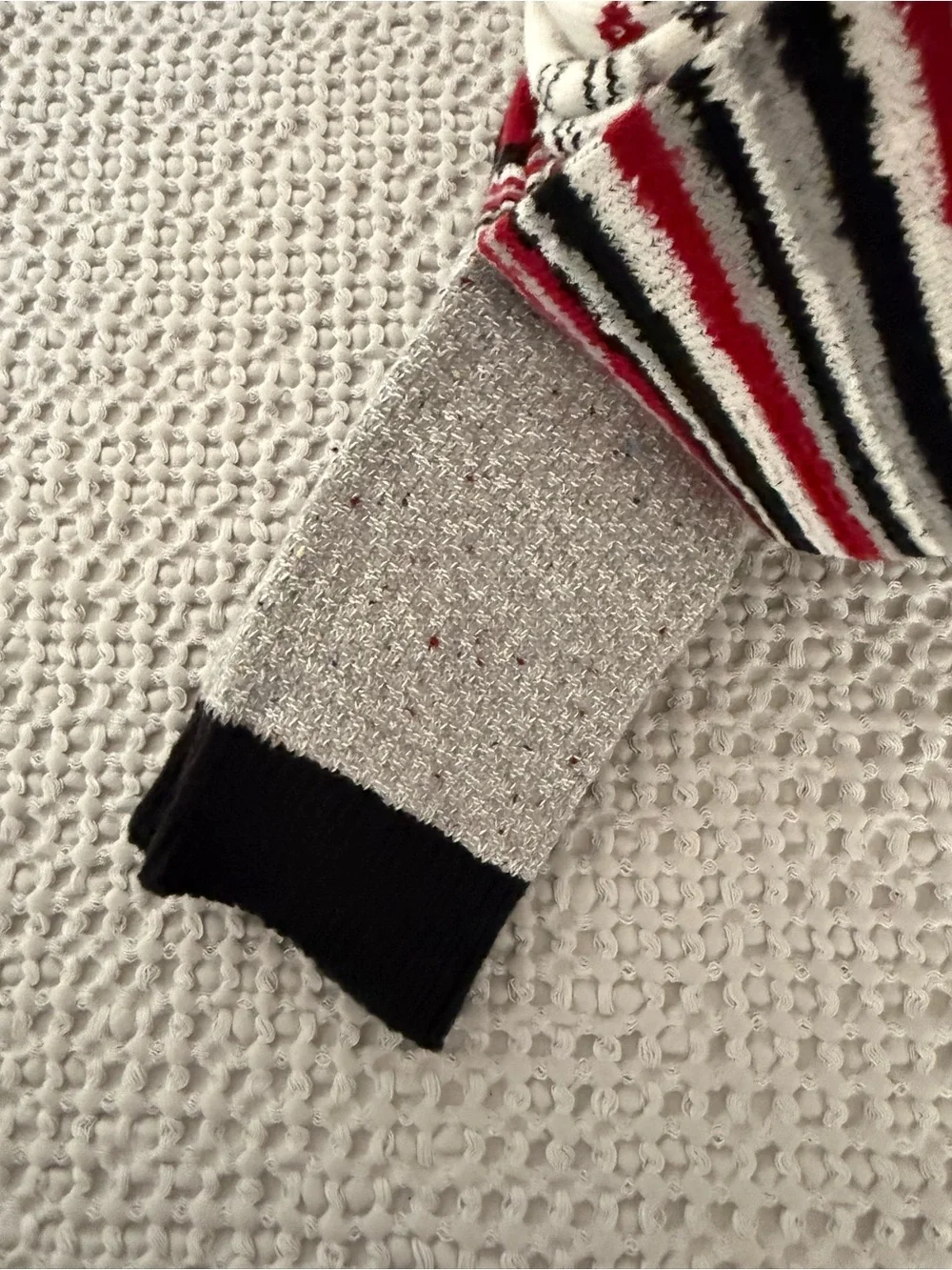 Muk Luks Women's Boot Socks in White, Black & Red - 3 Pair Pack